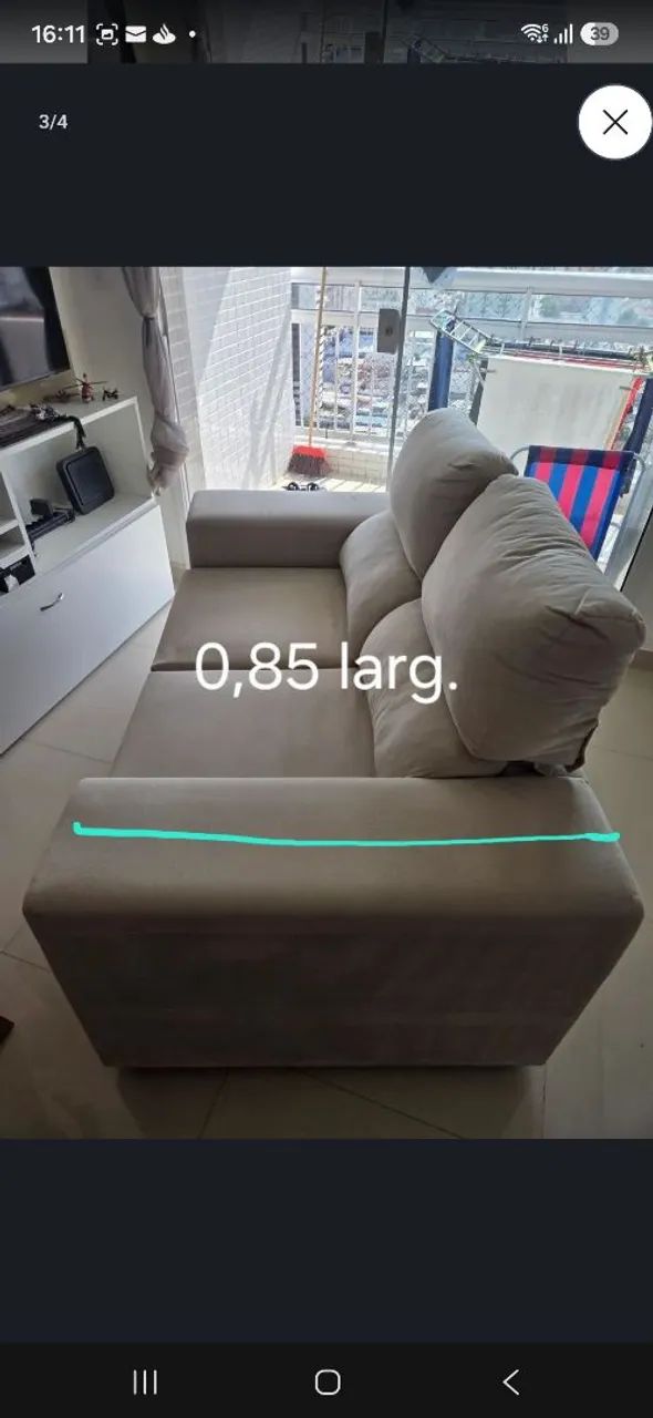 Sofá chaise, retrátil e reclinável! Perfeito.  - Foto 5