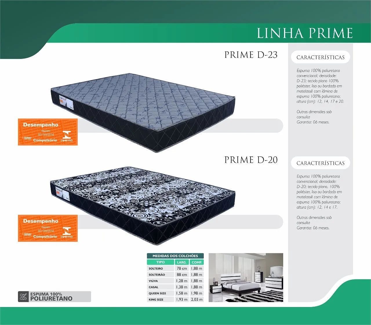 Colchão casal prime spuma D.23 com 17 cm