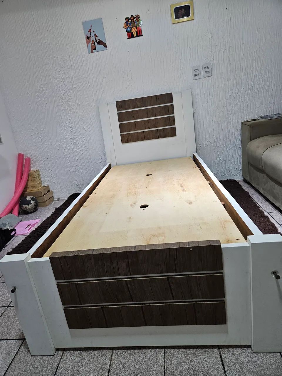 Cama solteiro (toda na madeira) - Foto 4