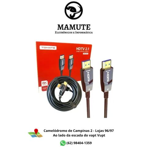 Cabo Hdmi Óptico 2.1 Ativo Fibra 30M 8K 60/144HZ TV Monitor