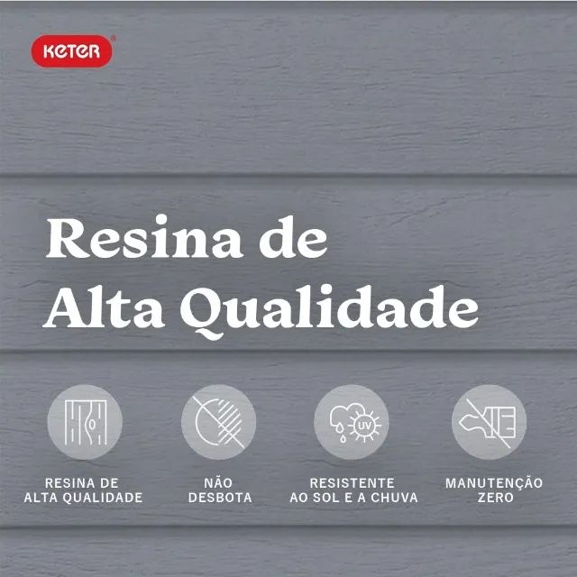 Depósito de Jardim Multiuso 4x3 Manor Keter Armazem Externo Compacto e Resistente - Foto 5