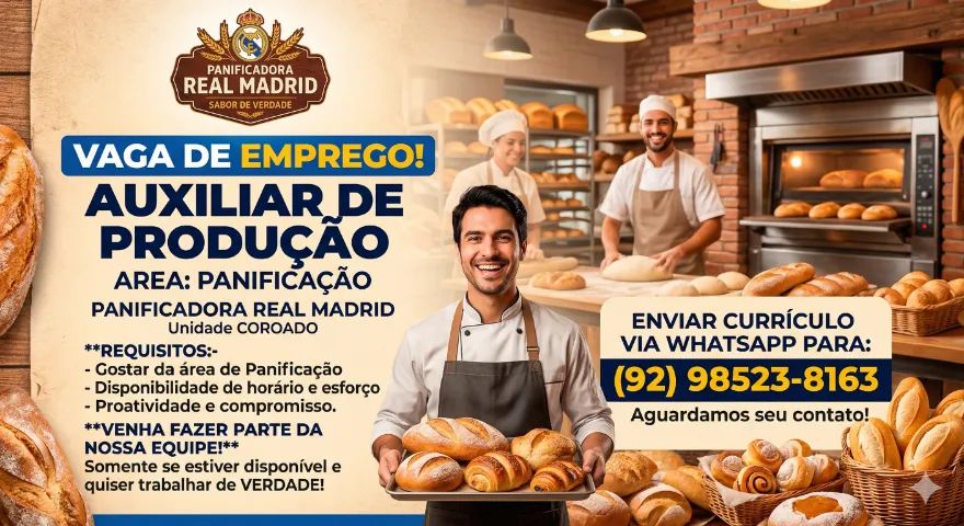 Auxiliar de produção (Padaria)