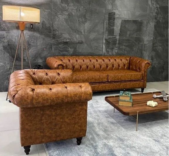 Sofá Estilo Inglês/3 Lugares/2,22L+Poltrona/Captonê/com Tachas,  R$16.098,45! - Foto 5