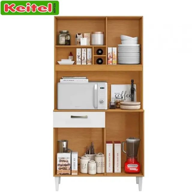 kit Cozinha Compacta Malva 4 Portas e 1 Gaveta Cinamomo / Branco  - Foto 2