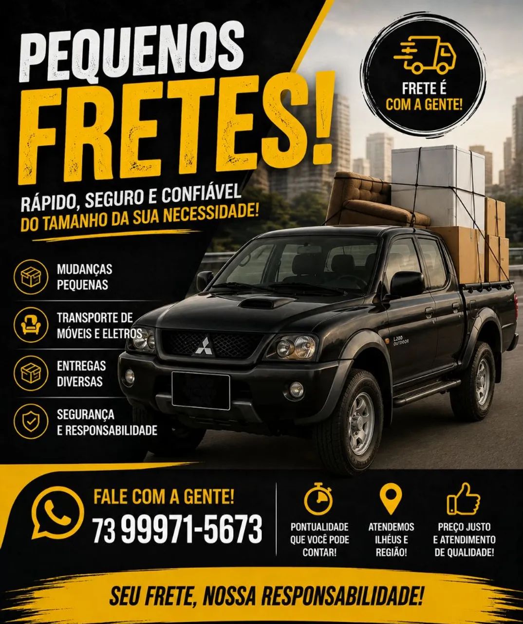 Pequenos Fretes e Mudanças - Atendimento Rápido!