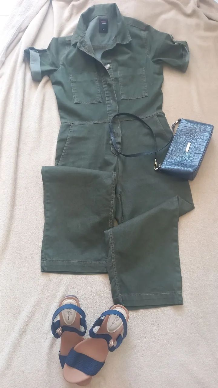 Macacão jeans Pantacour
