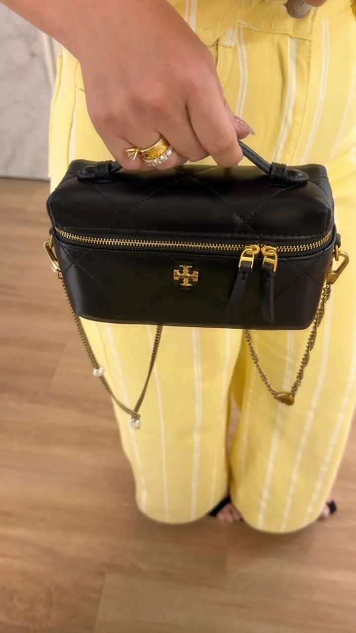 Bolsa Tory Burch Kira mini matelassê em couro - Foto 4