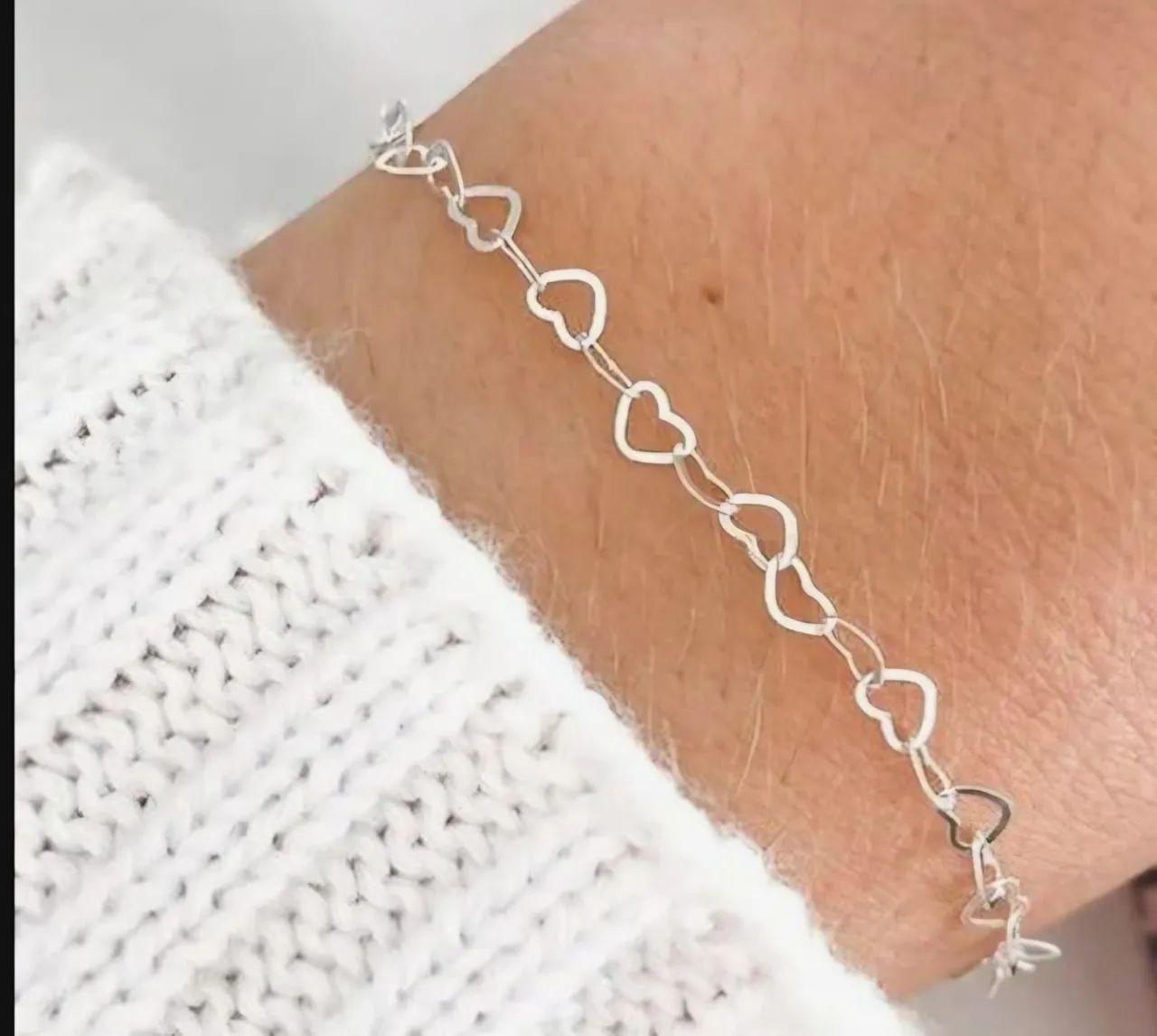 Pulseira em prata 925 corações - Foto 2