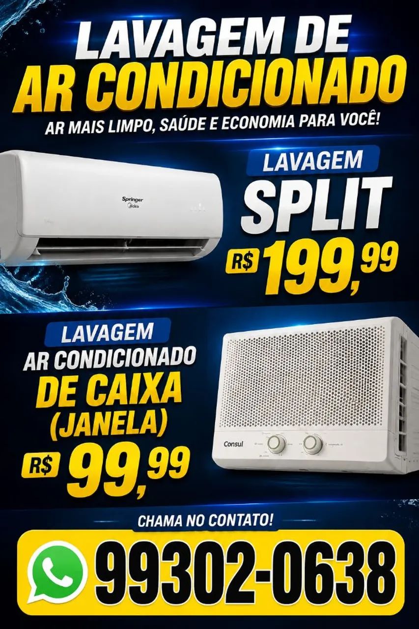 Higienização e manutenção em ar condicionado 