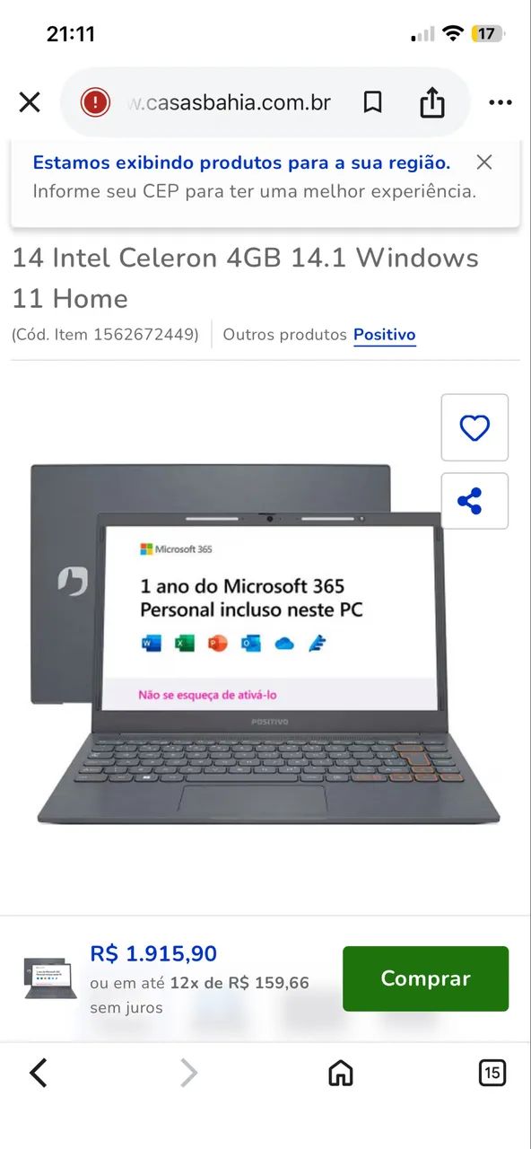 Notebook positivo vision c4128a-14 - Foto 2