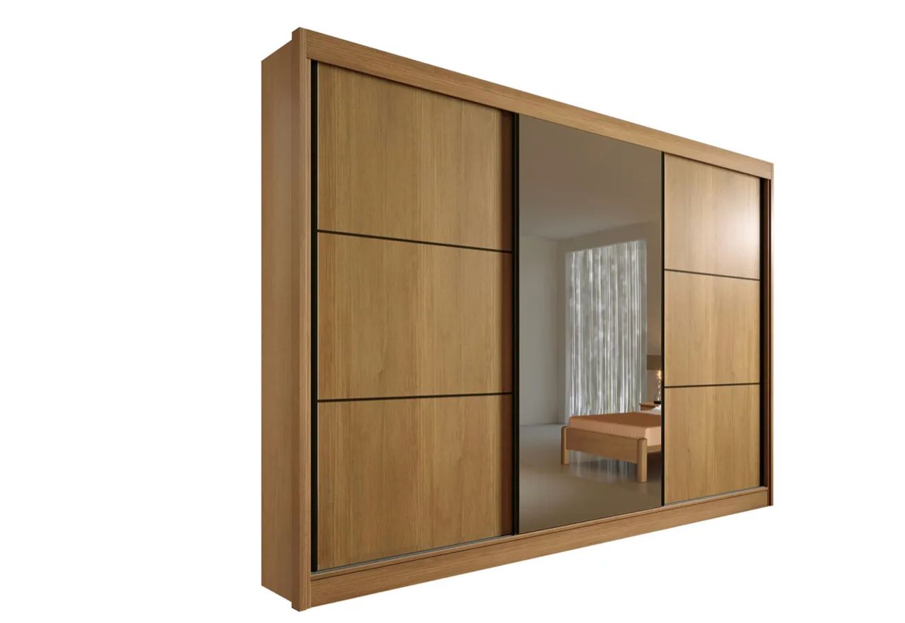 Guarda-Roupa Alvorada Max 2,73 m com Espelho e 3 Portas de Correr - Foto 4