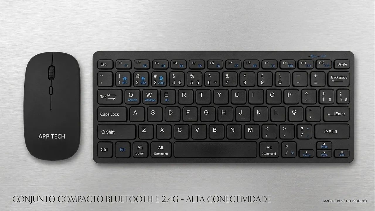 Kit teclado e mouse Bluetooth 