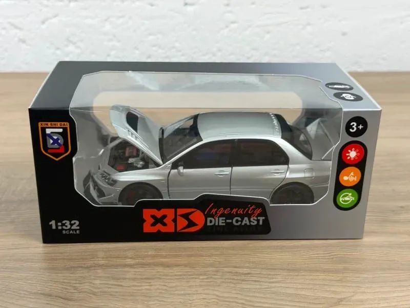 Miniatura Mitsubishi Lancer Evolution Prata Ix 1:32 Com Som E Luz - Foto 4