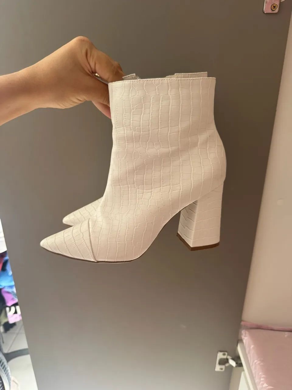 Bota branca Estilo Mulher 