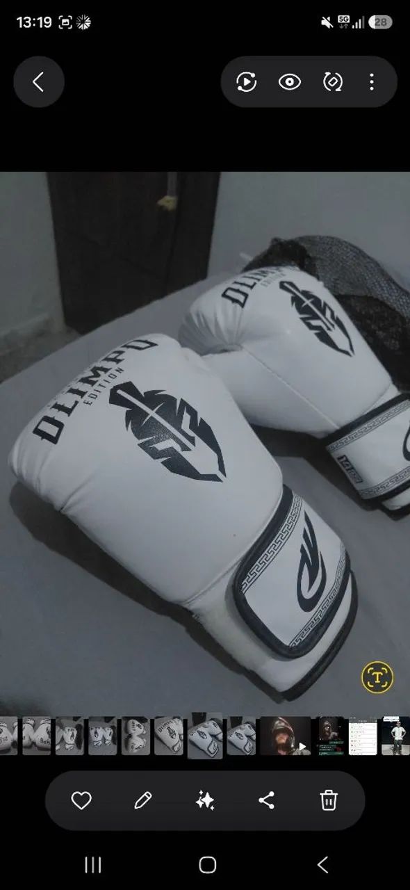 Luva de boxe Olimpo Branco-Preto 160z - Foto 2