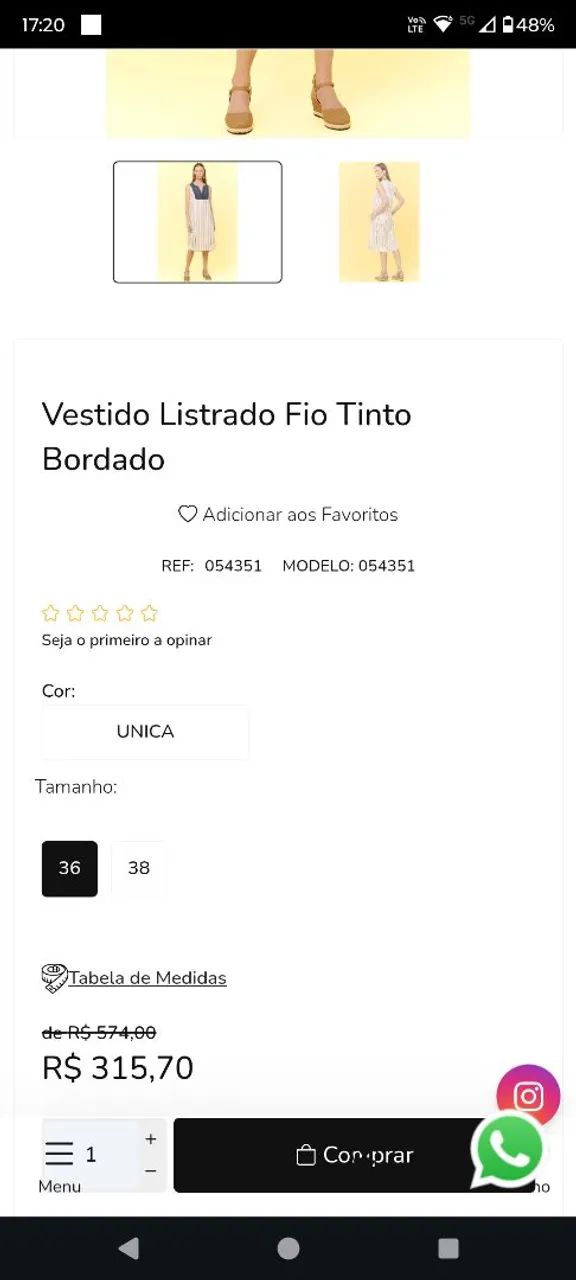 Vestido reversa natural novo 46 - Foto 4