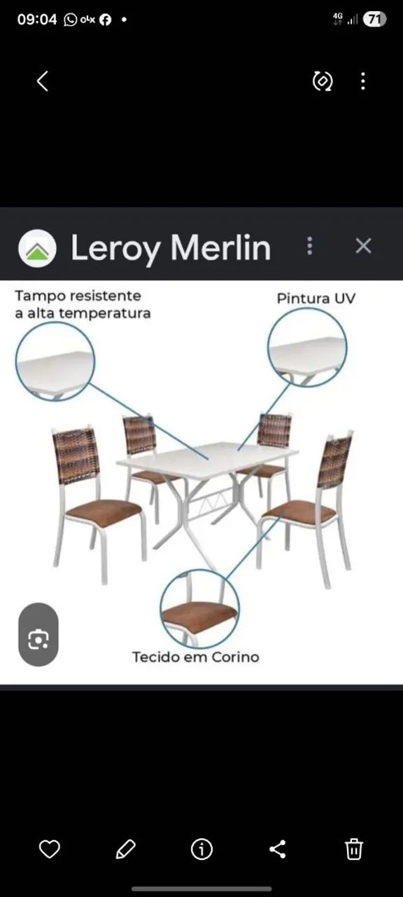 Vendo mesa com 4 cadeiras  - Foto 3