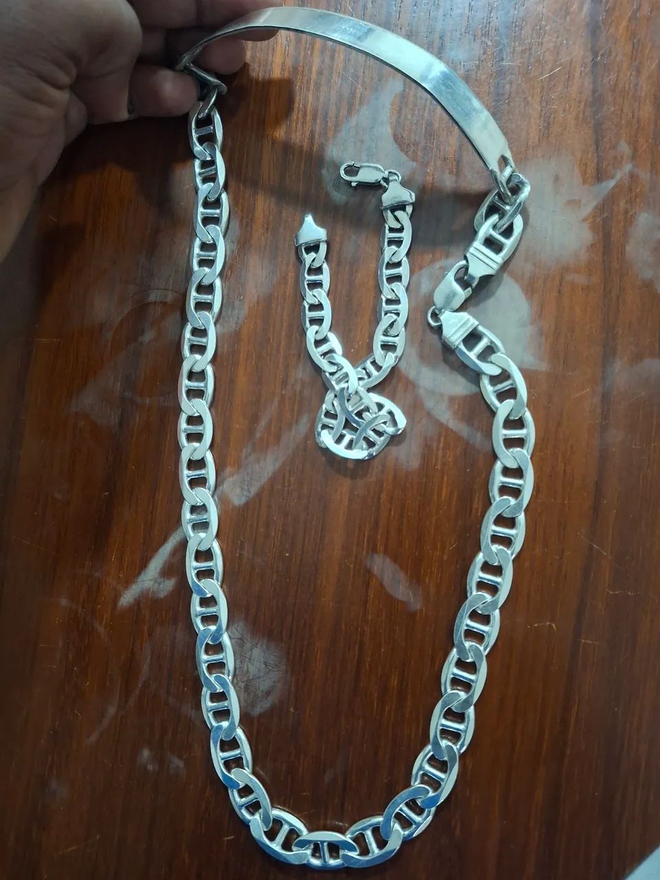 Corrente E Pulseira De Prata Kit ! - Foto 3