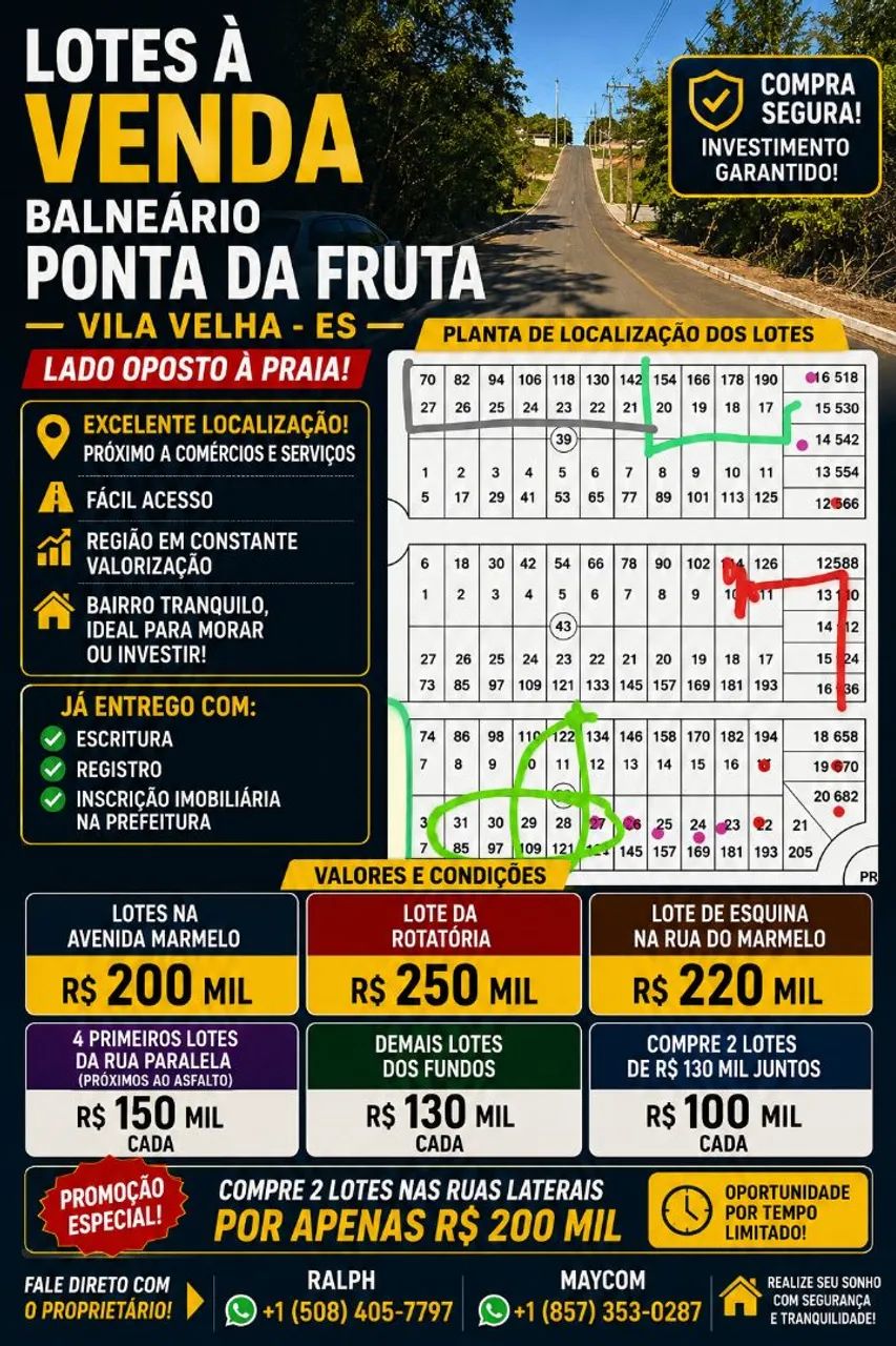 LOTES EM PONTA DA FRUTA ? VILA VELHA/ES