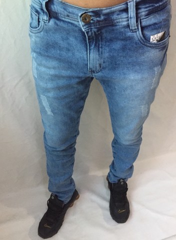 Calça masculina jeans com elastano - Foto 3
