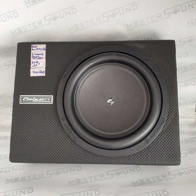 Box amplificado. Com om sub10". Falcon. 3 canais  400RMS.  Garantia. Novo. Instalado. 