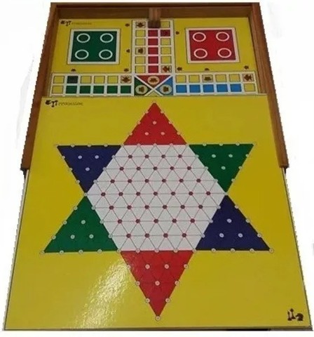 4 X 1 Jogos Estojo C/ Tabuleiro Ludo ,xadrez Chines, Dama E Hipismo - Foto 5