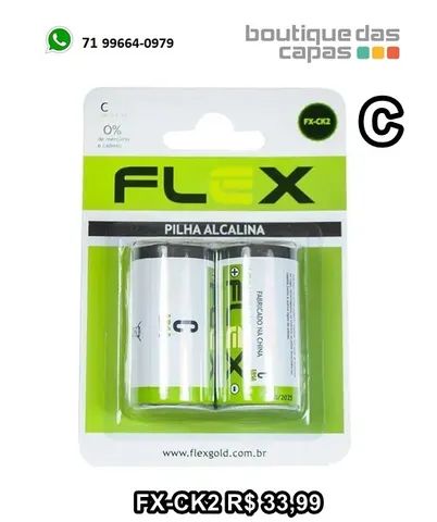 Pilha alcalina 2X1 Flex LR14 1.5V FX-CK2 33,99 Pilha alcalina 2X1 R20 FX-DK2 44,99 - Foto 3