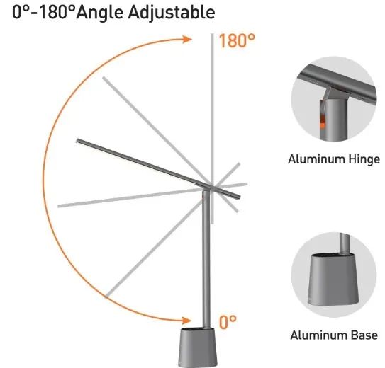 Luminária Touch Articulada Baseus 180º De Mesa Para Notebook - Foto 4