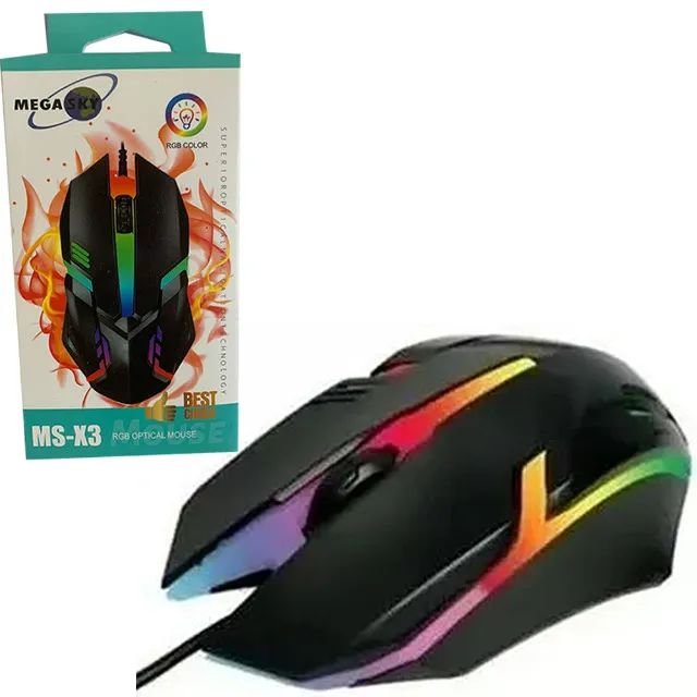 Mouse Gamer Usb Com Fio Luz Led Rgb Com Efeitos Luminosos - Foto 2