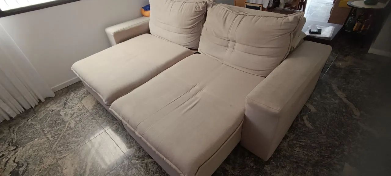 Sofá 4 lugares bege - Foto 3