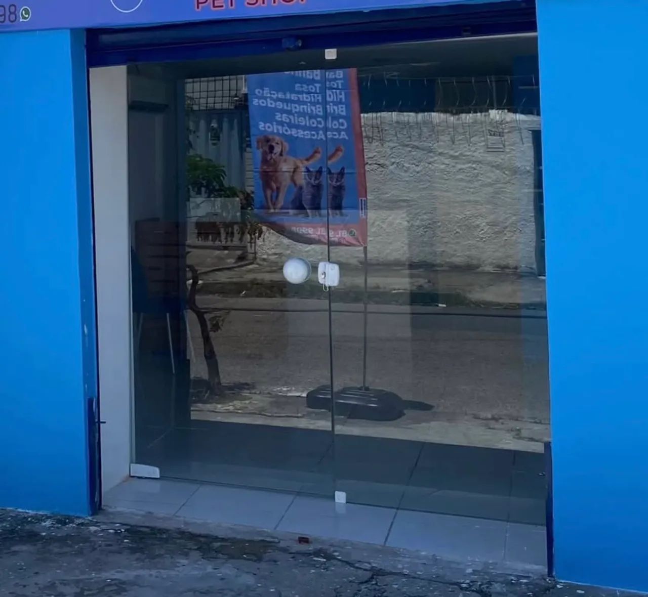 Porta de vidro temperado para loja