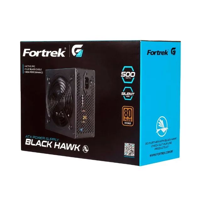 Fonte P/ PC Atx Fortrek  Black Hawk Plus 500 Watts - FT0084