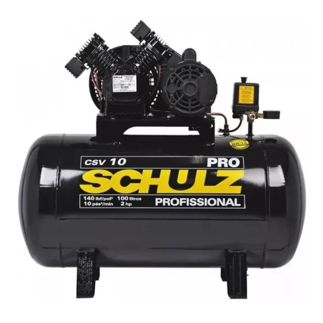 Compressor Schulz 10 pés - 100 litros / 140 libras Monofásica WEG