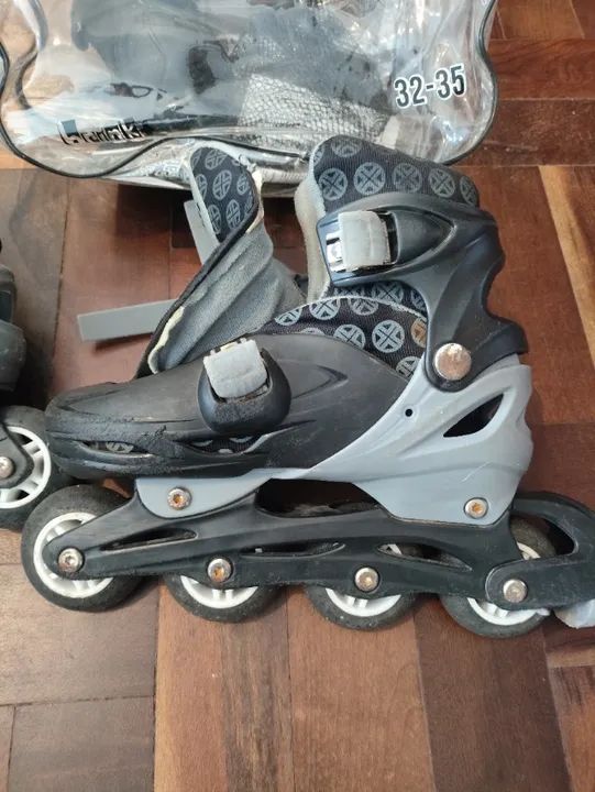 Patins roller in line 4 rodas ajustável infantil  - Foto 4