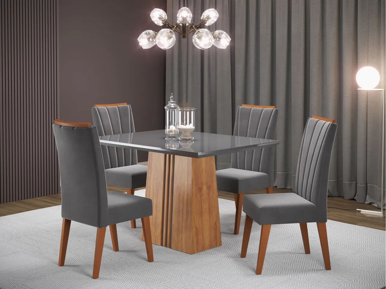 Mesa de Jantar 120 com 4 Cadeiras OFERTA s5433 - Foto 2