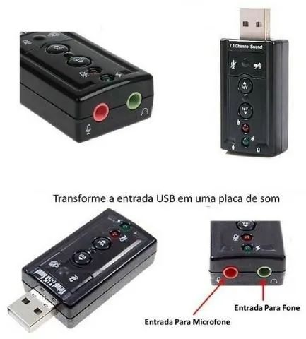 Placa Adaptador De Som Usb 7.1  - Foto 5