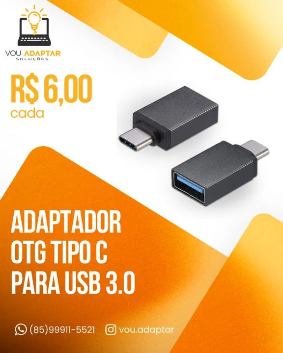 Adaptador Otg tipo C/ Usb/V8/Lightning/Micro B - temos vários modelos - Foto 5