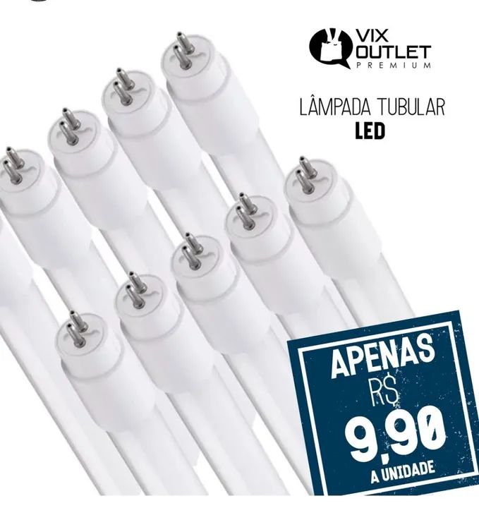 Lampada tubular led,  R$9,90