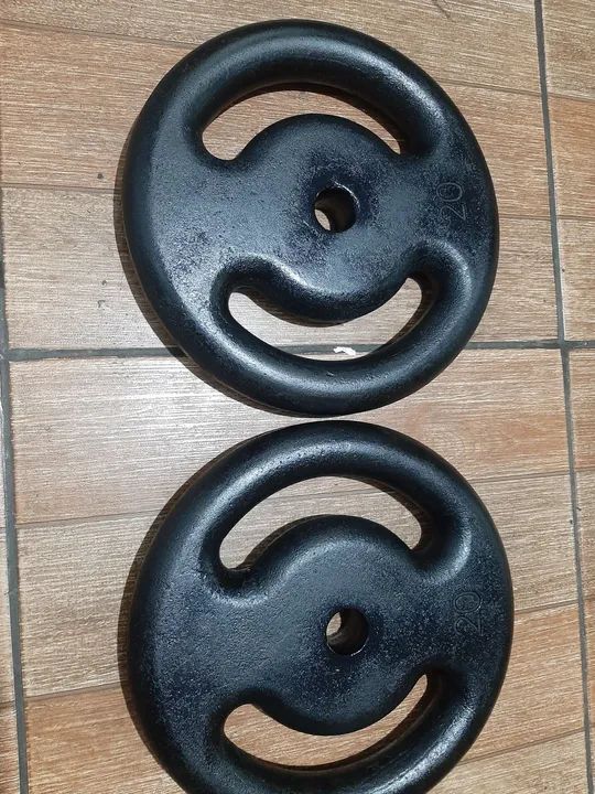 anilhas vazadas ferro maciço de 20kg. 3x sem juros no crédito ? - Foto 6