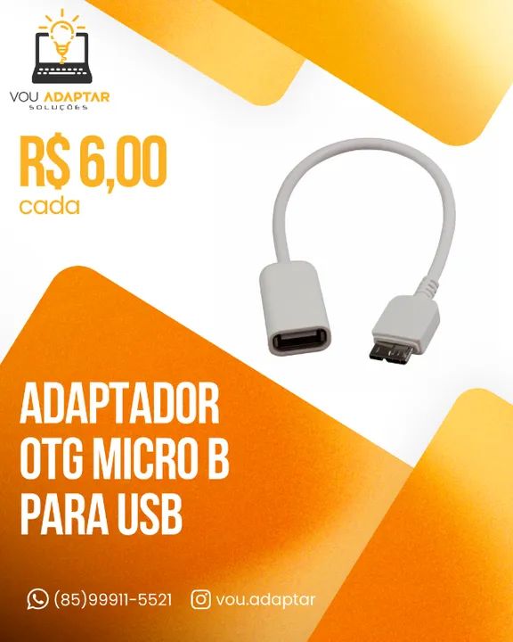 Adaptador Otg tipo C/ Usb/V8/Lightning/Micro B - temos vários modelos - Foto 4