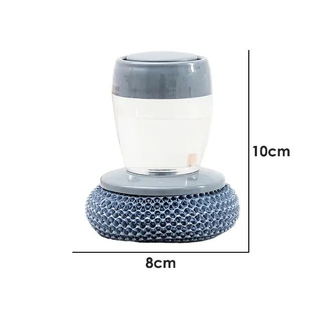 Escova Limpeza Com Dispenser Detergente Palha De Aço Cozinha - Foto 3