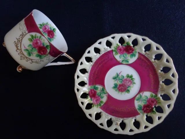  Xicara Royal Halsey e Pires-Vintage anos 50- Japan(Item para Colecionadores ou Decoração) - Foto 6