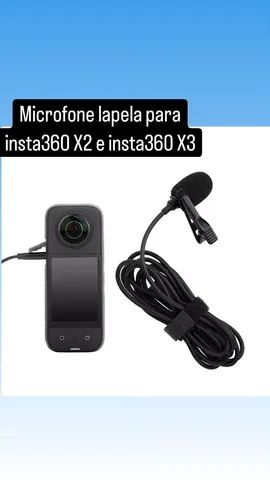 Microfone lapela para insta360 X2 e x3