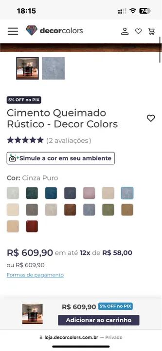 Massa pronta Cimento Queimado Decorcolors - Foto 2