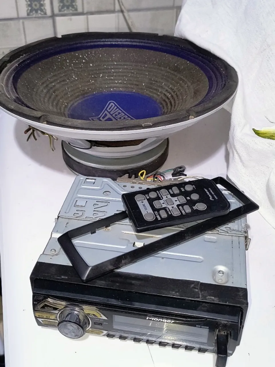 Som Pioneer, , alto falante de 12p,450 watts