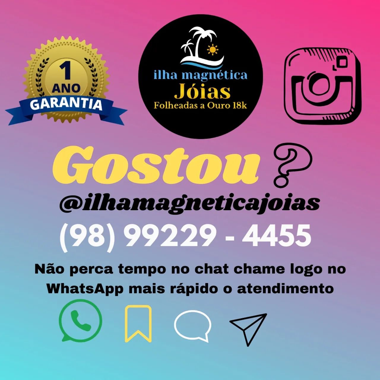 Cordão tijolinho 5mm 70cm banhado a ouro com pingente  - Foto 3