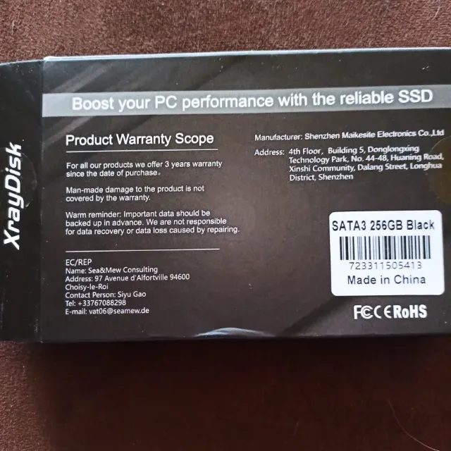 SSD 256 GB Sata 3 XrayDisk Novo lacrado