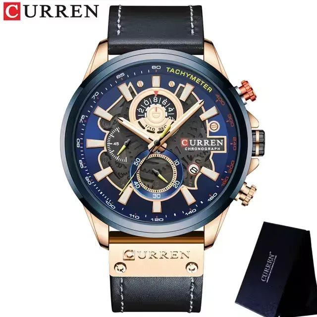 Relógio Masculino Quartzo Curren 8380 Azul Todo Funcional