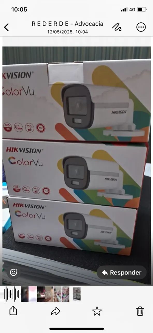 Kit 3 Câmeras Hikvision ColorVu