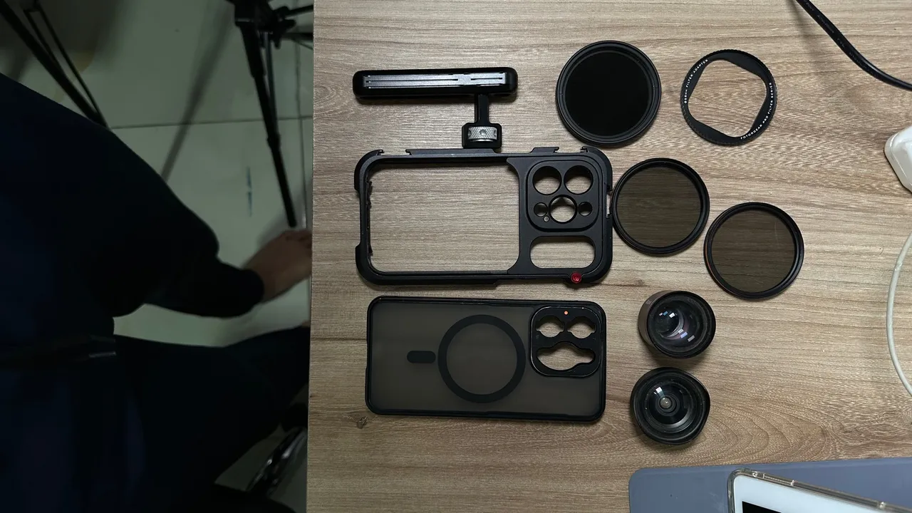 Kit de lentes e acessórios para iPhone
